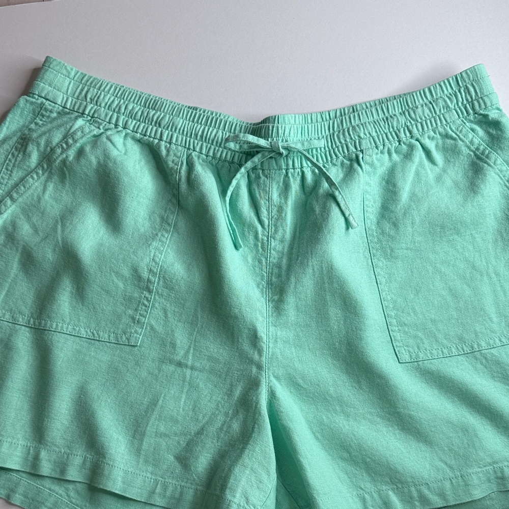 J. CREW FACTORY Sunwashed Mint Green Linen Blend Shorts - Picture 5 of 8